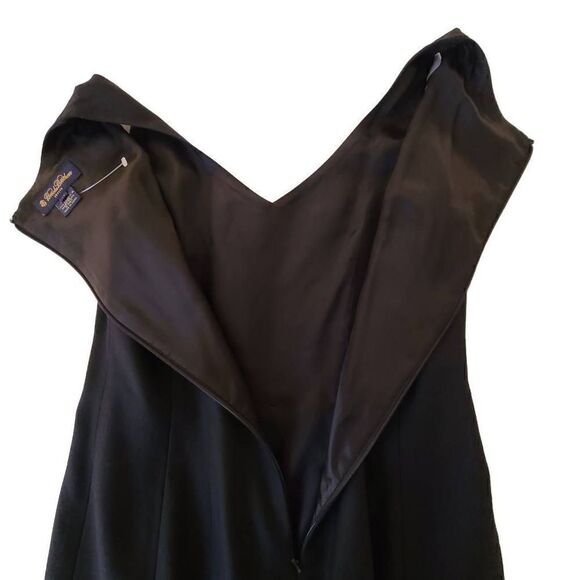 Brooks Brothers Womens Black Wool Sleeveless Lined V Neck Sheath Dress 8P - Picture 10 of 11